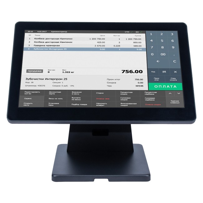 СУПЕРСКИДКА! POS-терминал POScenter Atlas (15.6", PCAP, J4125, RAM 8Gb, SSD M2 128Gb, MSR) без ОС