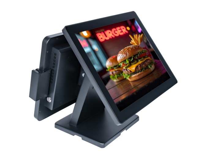 POS-терминал POScenter Atlas (15", PCAP, J4125, RAM 8Gb, SSD M2 128Gb, MSR) без ОС стенд с возможностью установки второго монитора